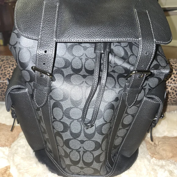 Coach Black and Gray Men's Backpack - Picture 1 of 9